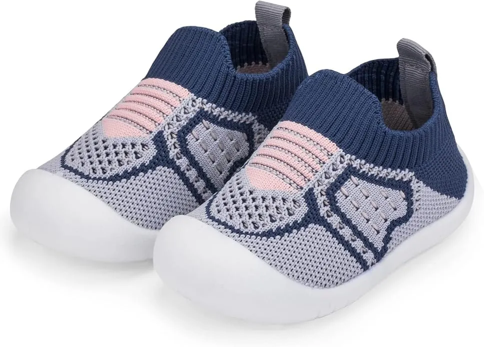 Baby First Walking Shoes – Non-Slip Cotton Canvas Trainers for Boys & Girls, Breathable Soft Sole Slip-On Sneakers for Outdoor Adventures