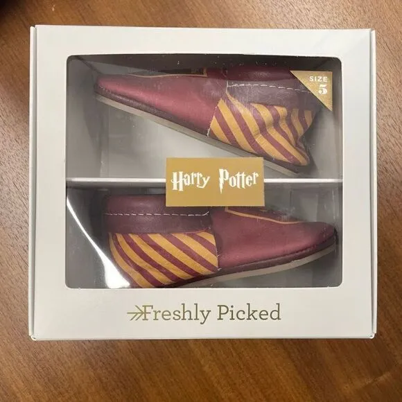 Baby Gift Freshly Picked Harry Potter Gryffindor Rubber Sole Moccasins Size 5 NE