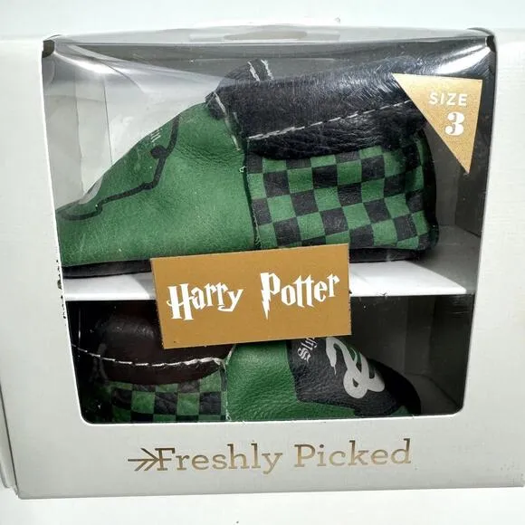 Baby’s Freshly Picked Harry Potter Slytherin Leather Soft Sole Moccasins Size 3