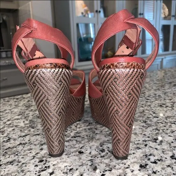 Bacio61 Piglio Wedges- Size 7 1/2 - Leather