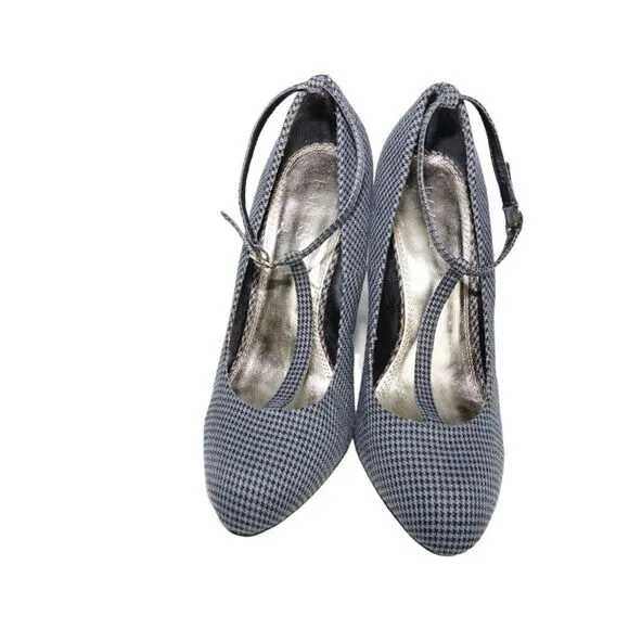 Bakers Gray Harrington Textile Ankle Strap Wedges, Size 10