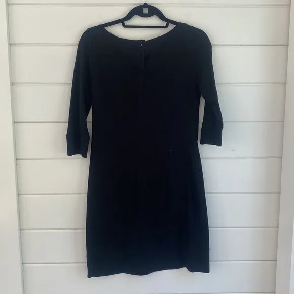 Banana Republic | Black Knee Length Poplin Cotton Half Sleeve Dress