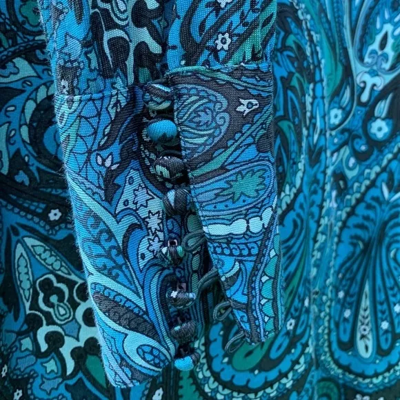 BANANA REPUBLIC Paisley print boat neck long sleeve silk  bodycon cocktail dress