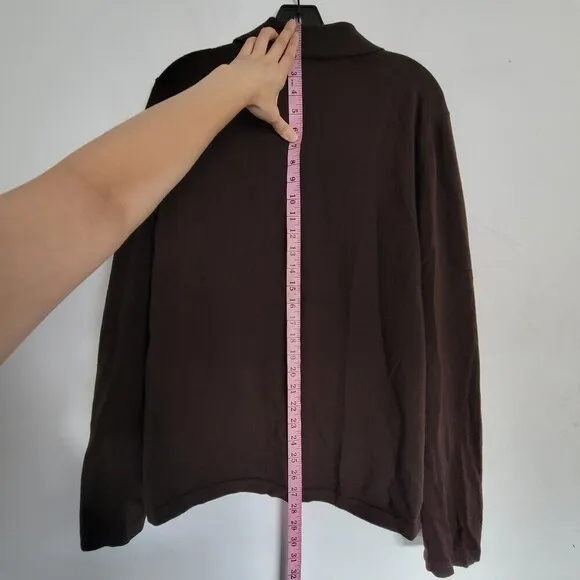 Banana Republic Stretch Merino Wool Brown Long Sleeve Cardigan Sweater Size Med