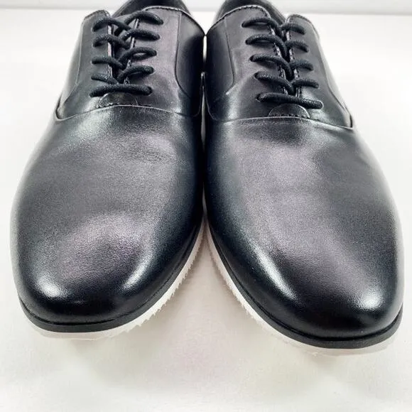 Bar III Warner Black Leather Upper Plain Toe Oxford Casual Dress Shoes Mens 7.5M