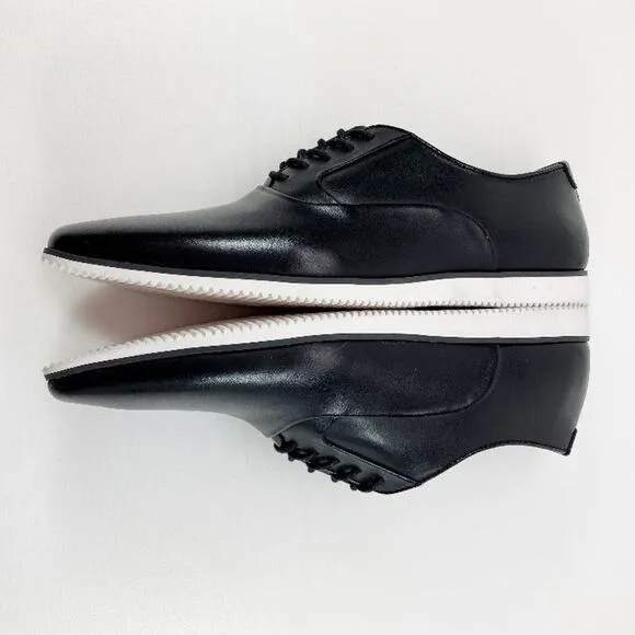 Bar III Warner Black Leather Upper Plain Toe Oxford Casual Dress Shoes Mens 7.5M