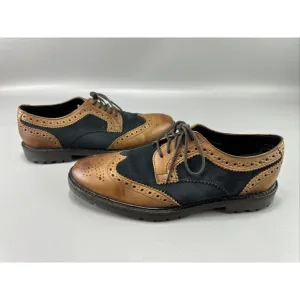 Base‎ London Conflict Shoes Mens 42 (9) Leather Oxford Brogue Derby Black Brown