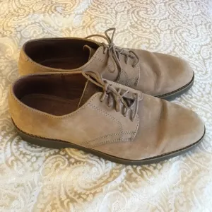 Bass 7.5 Tan Nubuck Derby Oxford Lace Up Bucks