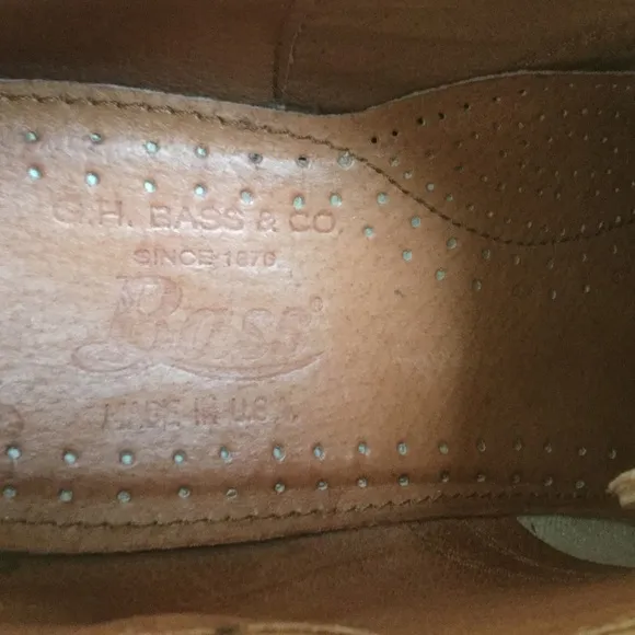 Bass 7.5 Tan Nubuck Derby Oxford Lace Up Bucks
