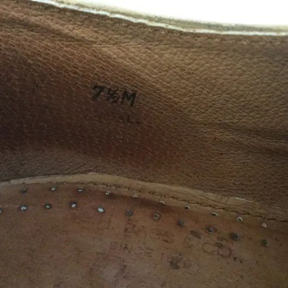Bass 7.5 Tan Nubuck Derby Oxford Lace Up Bucks