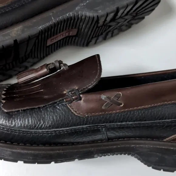 BASS Two Tone Leather Kiltie Tassel Loafer Slip On Dress Shoes. Size 13M