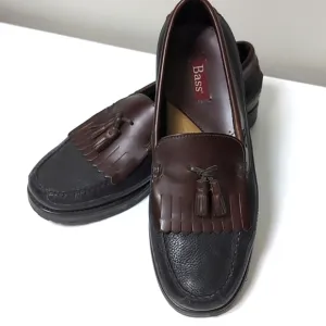 BASS Two Tone Leather Kiltie Tassel Loafer Slip On Dress Shoes. Size 13M