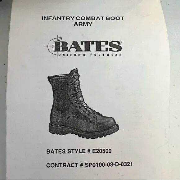 Bates Uniform Footwear Infantry Combat Boots E20500 UK Size 2.5XW GoreTex Vibram