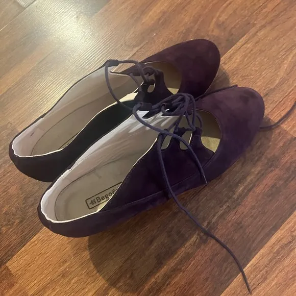 BCBGeneration Purple Lace Up Boots Suede