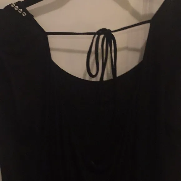 BCBGMAXAZRIA BLACK DRESS EMBELLISHED NECKLINE-NEW