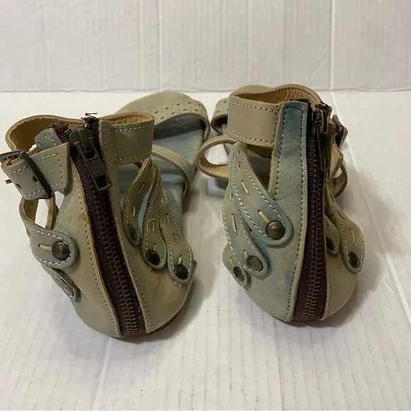 Bed Stu Artemis Womens Blue Leather Gladiator Sandals Shoes