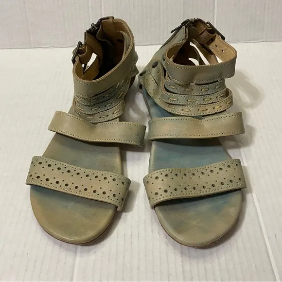 Bed Stu Artemis Womens Blue Leather Gladiator Sandals Shoes