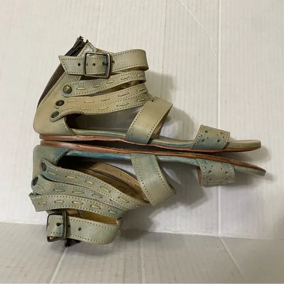 Bed Stu Artemis Womens Blue Leather Gladiator Sandals Shoes