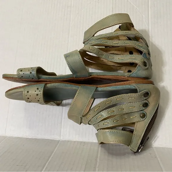 Bed Stu Artemis Womens Blue Leather Gladiator Sandals Shoes