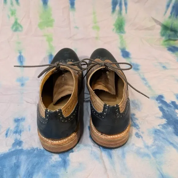 Bed Stu Black and Brown Wingtip Brogue Dress Shoes Derby Oxford Men Size 11
