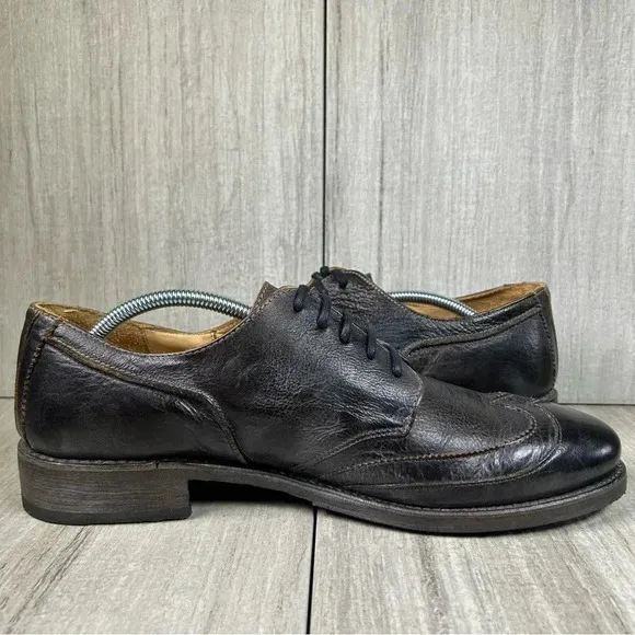 Bed Stu Cobbler Distressed Black Leather Brogue Oxford Derby Dress Shoe Mens 11
