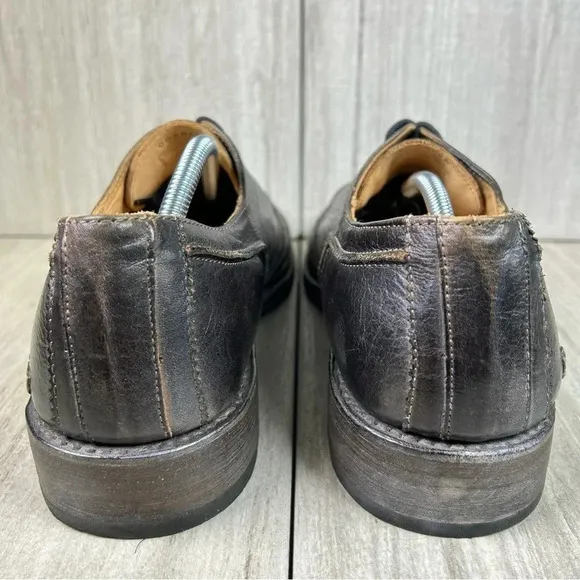 Bed Stu Cobbler Distressed Black Leather Brogue Oxford Derby Dress Shoe Mens 11
