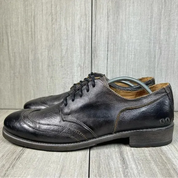 Bed Stu Cobbler Distressed Black Leather Brogue Oxford Derby Dress Shoe Mens 11
