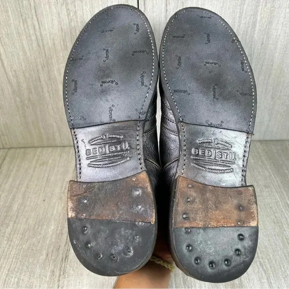 Bed Stu Cobbler Distressed Black Leather Brogue Oxford Derby Dress Shoe Mens 11