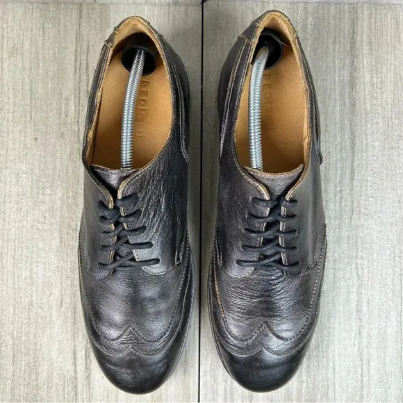 Bed Stu Cobbler Distressed Black Leather Brogue Oxford Derby Dress Shoe Mens 11