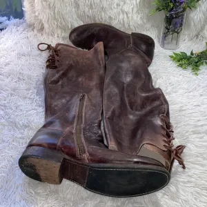 Bed Stu Cobbler Series Dark Brown Lace-up Boots