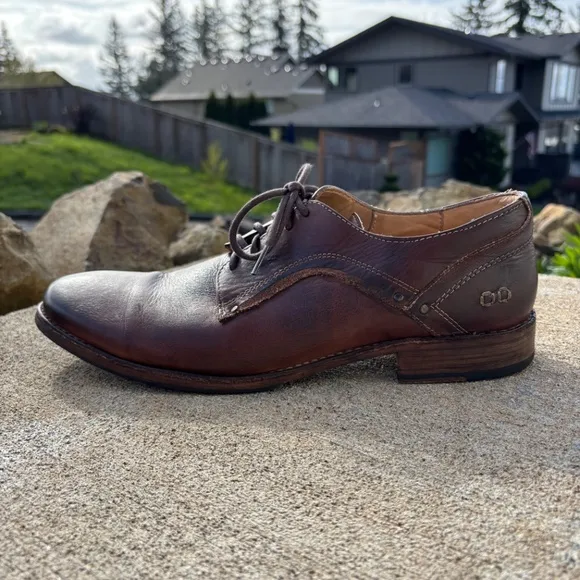 Bed Stu Men's Larino Brown Leather Derby Shoes Teak Rustic Size 11 Oxford Lace