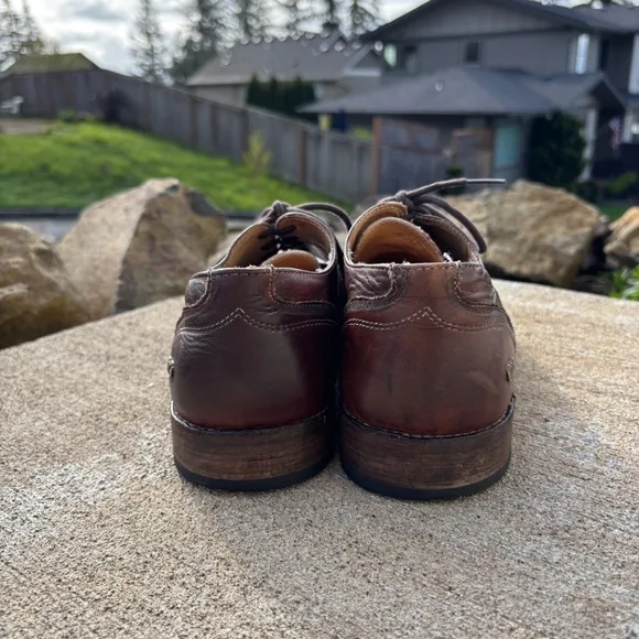 Bed Stu Men's Larino Brown Leather Derby Shoes Teak Rustic Size 11 Oxford Lace