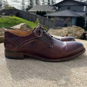 Bed Stu Men's Larino Brown Leather Derby Shoes Teak Rustic Size 11 Oxford Lace