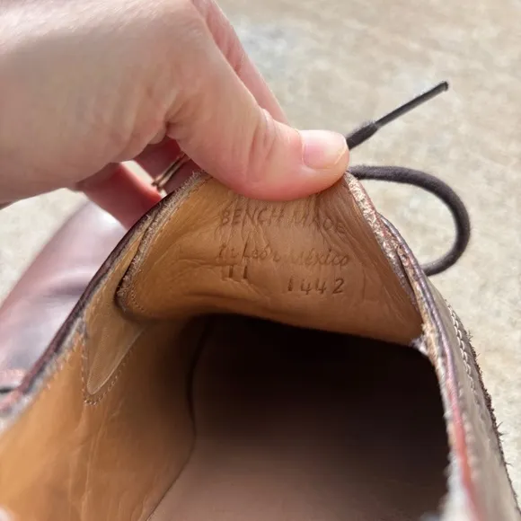 Bed Stu Men's Larino Brown Leather Derby Shoes Teak Rustic Size 11 Oxford Lace