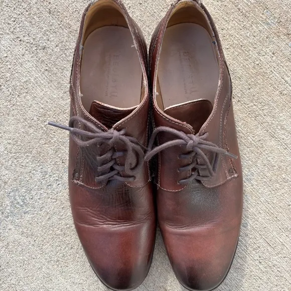 Bed Stu Men's Larino Brown Leather Derby Shoes Teak Rustic Size 11 Oxford Lace
