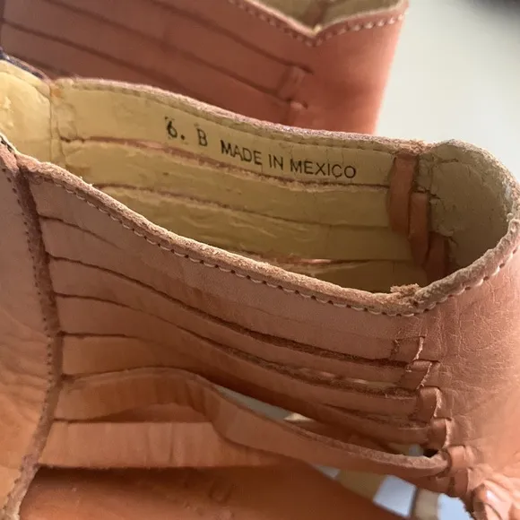 Bed Stu platform leather tan wedges shoes