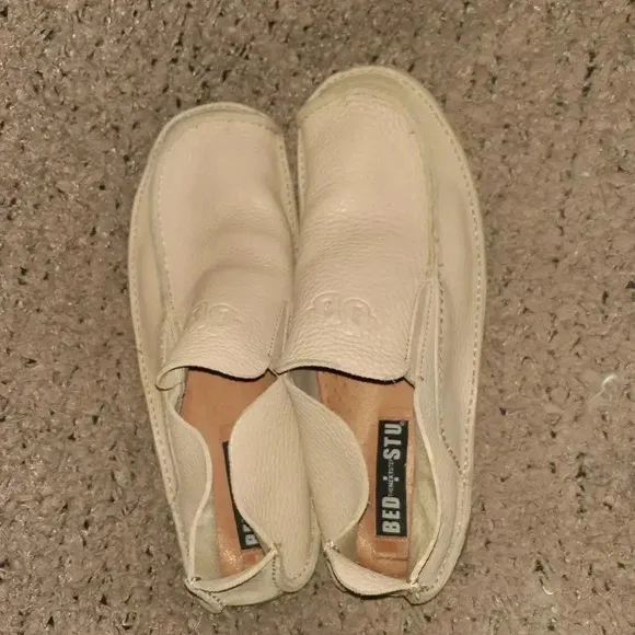 BED STU-The Next Step-Moccasins-Beige Leather Loafers/Driving Shoes-Sz 11.5-EX