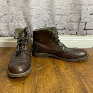 Bed|stu Mens size 10 loop dark brown leather lace up boots