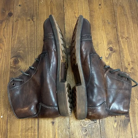 Bed|stu Mens size 10 loop dark brown leather lace up boots