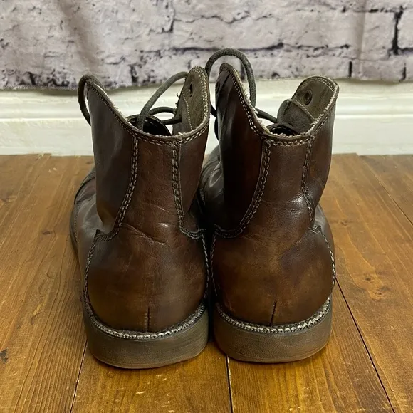 Bed|stu Mens size 10 loop dark brown leather lace up boots