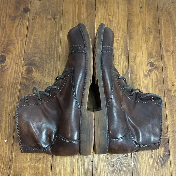 Bed|stu Mens size 10 loop dark brown leather lace up boots