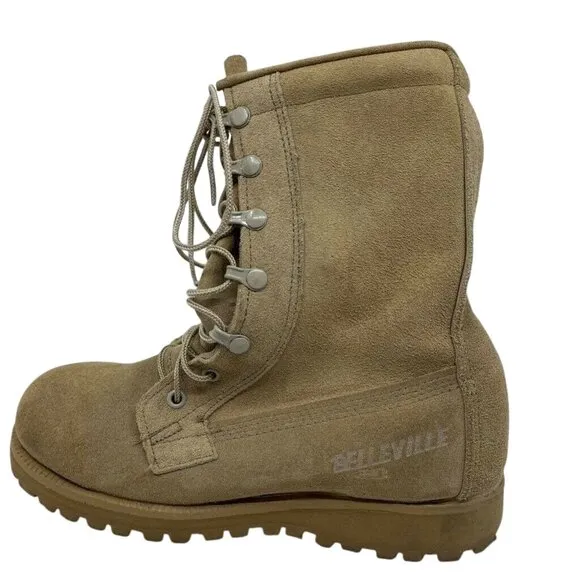 Belleville Mens Tactical Boots Combat Flight Brown Leather Lace Up 4.5 Wide