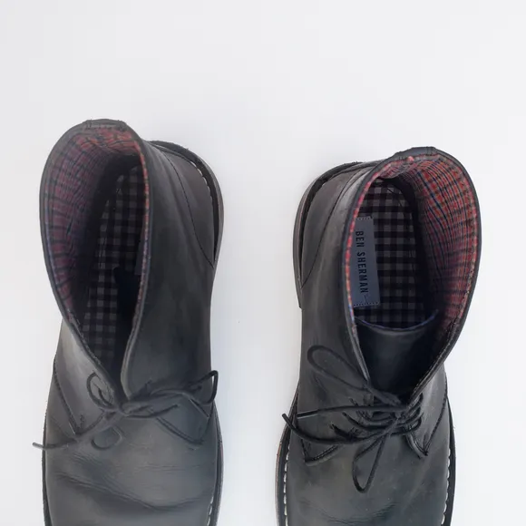 Ben Sherman Men's Lace Up Ankle Leather Boots Size 9.5