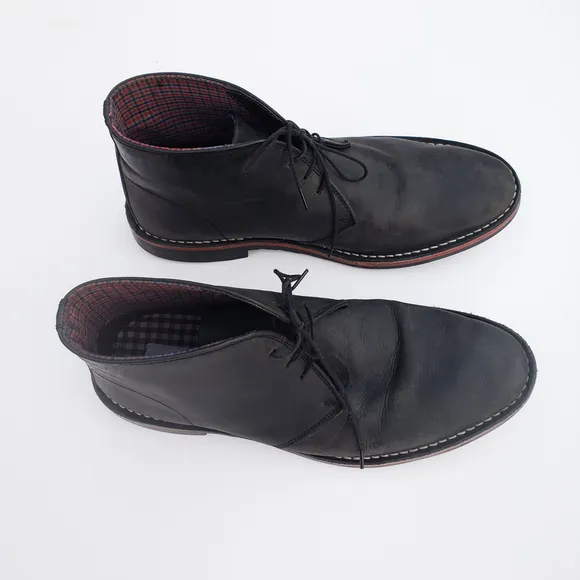 Ben Sherman Men's Lace Up Ankle Leather Boots Size 9.5