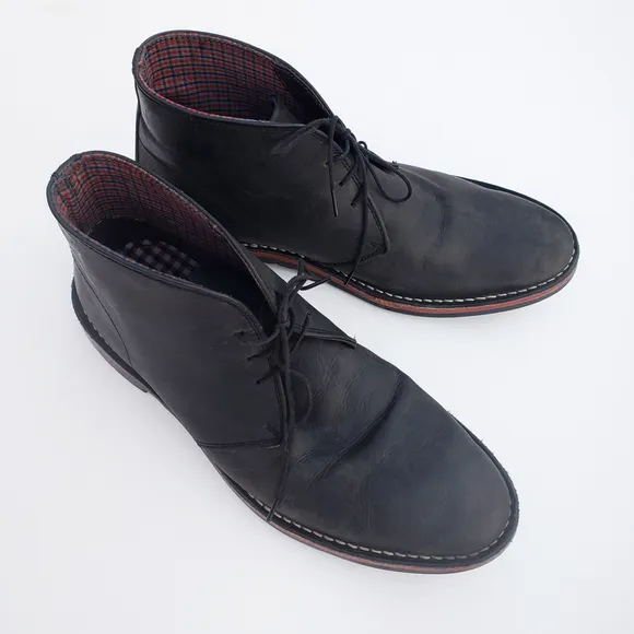 Ben Sherman Men's Lace Up Ankle Leather Boots Size 9.5