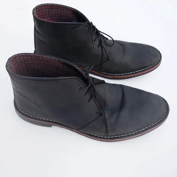 Ben Sherman Men's Lace Up Ankle Leather Boots Size 9.5