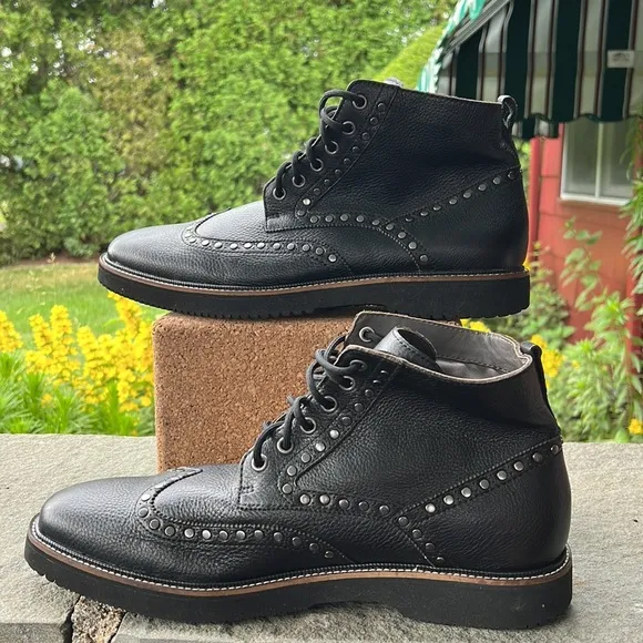 Bernard 90 Chukka Lace Up Leather Boots (Black)