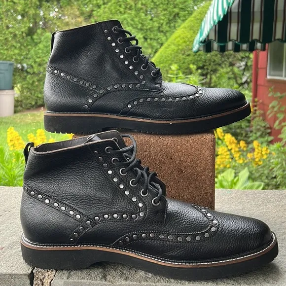 Bernard 90 Chukka Lace Up Leather Boots (Black)