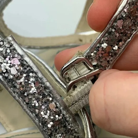 Betsey Johnson wedding Heels Darci 7 glitter wedge