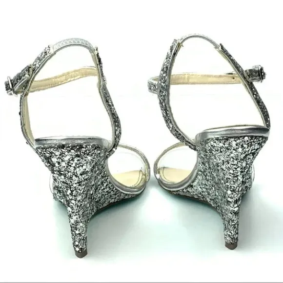 Betsey Johnson wedding Heels Darci 7 glitter wedge